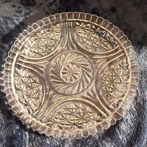 Clear Crystal Glass Serving Platter, 12x12